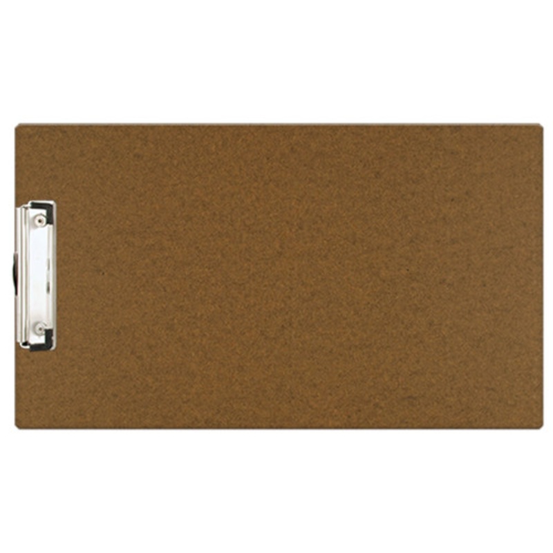 8.5×14 Clipboard Hardboard Panel Featuring a Low Profile Clip Brown
