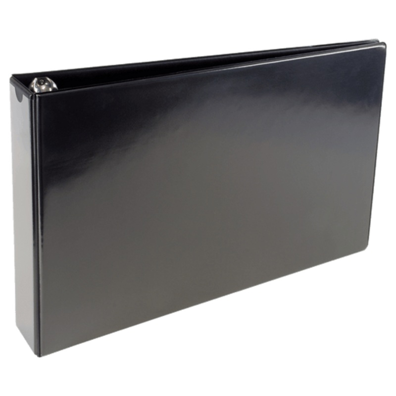 A3 Binder Vinyl Panel with pockets Featuring a 2 Angle-D Ring Black