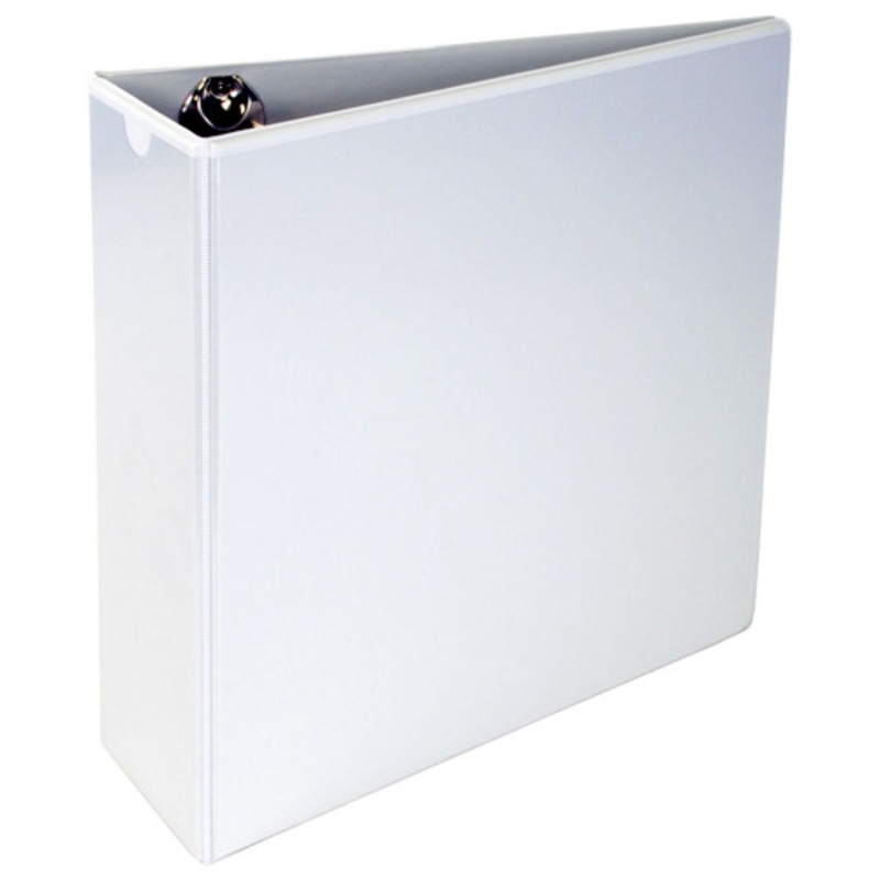 A4 Binder Vinyl Panel with pockets Featuring a 3 Angle-D 4-Ring White
