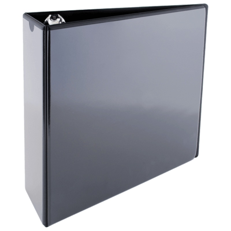 A4 Binder Vinyl Panel with pockets Featuring a 3 Angle-D Ring Black MANUFACTURED SECONDS