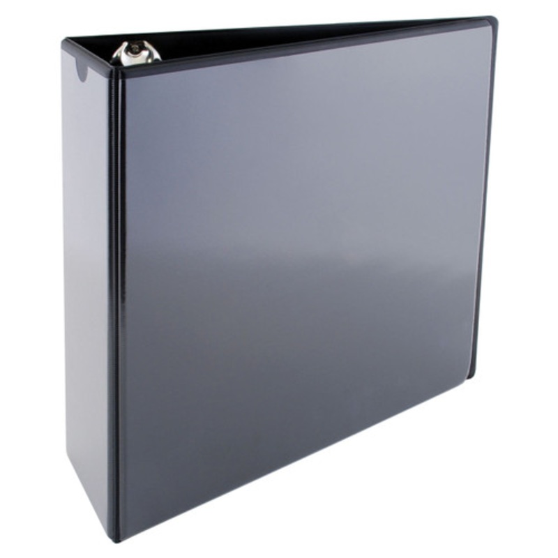 DISCONTINUED A4 Binder Vinyl Panel with pockets Featuring a 3 Angle-D 4-Ring Black