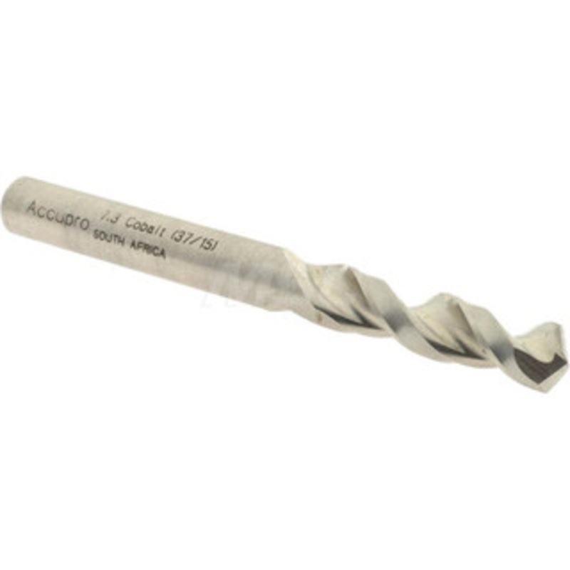Accupro 0.2874 130 Parabolic Flute Cobalt Screw Machine Drill Bit Bright Finish, Right Hand Cut, 1.339 Flute Length, 2.913 OAL, Split Point, Straight Shank 1630730-AC – 01332543