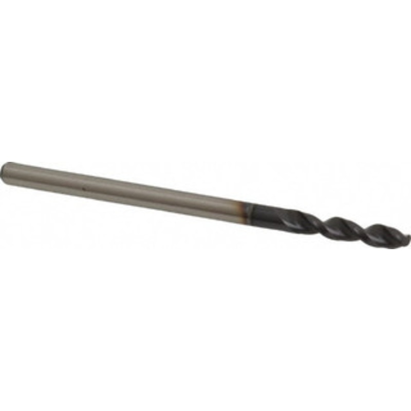 Accupro 0.0976 130 Parabolic Flute Cobalt Screw Machine Drill Bit TiAlN Finish, Right Hand Cut, 0.551 Flute Length, 1.693 OAL, Split Point, Straight Shank 1630248A-AC – 01348333