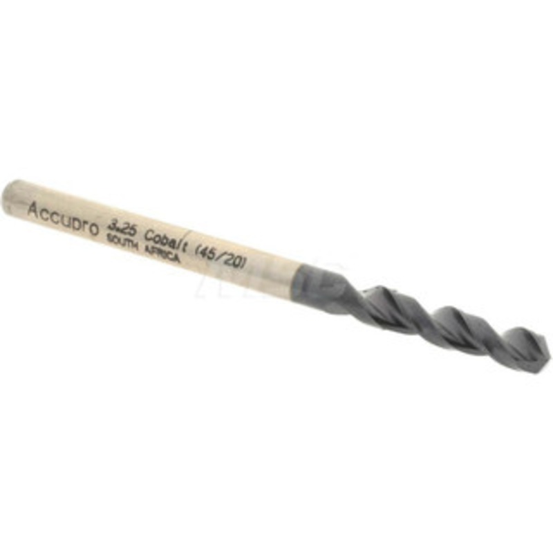 Accupro 0.128 130 Parabolic Flute Cobalt Screw Machine Drill Bit TiAlN Finish, Right Hand Cut, 0.709 Flute Length, 1.929 OAL, Split Point, Straight Shank 1630325A-AC – 01348606