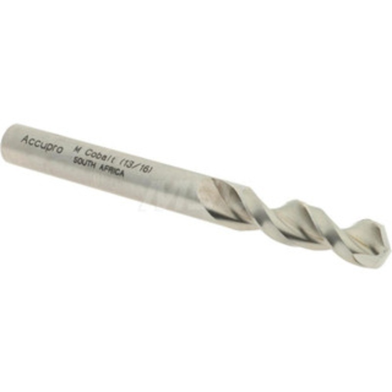 Accupro 0.295 130 Parabolic Flute Cobalt Screw Machine Drill Bit Bright Finish, Right Hand Cut, 1.339 Flute Length, 2.913 OAL, Split Point, Straight Shank 1630749-AC – 01332576