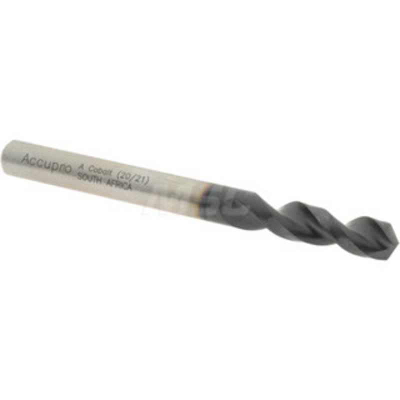Accupro 0.234 130 Parabolic Flute Cobalt Screw Machine Drill Bit TiAlN Finish, Right Hand Cut, 1.102 Flute Length, 2.598 OAL, Split Point, Straight Shank 1630594A-AC – 01349216