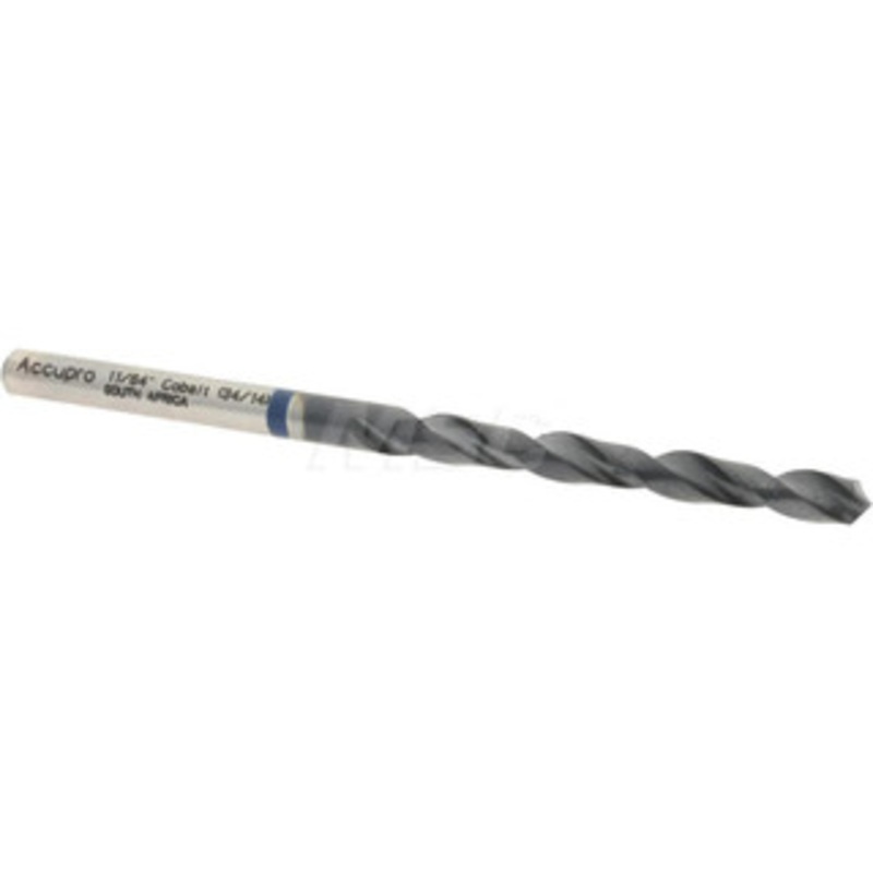 Accupro 11/64 120 Cobalt Jobber Drill TiAlN Finish, Right Hand Cut, Spiral Flute, Straight Shank, 80mm OAL, Faceted Point 1BB0437-AC – 05492277