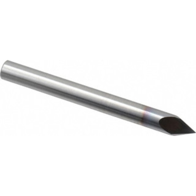 Accupro 1/4 Diam 60 2-Flute Single End Solid Carbide Chamfer Mill TiCN Finish, 2-1/2 OAL, 1/4 Shank Diam 922500060C4 – 09550146