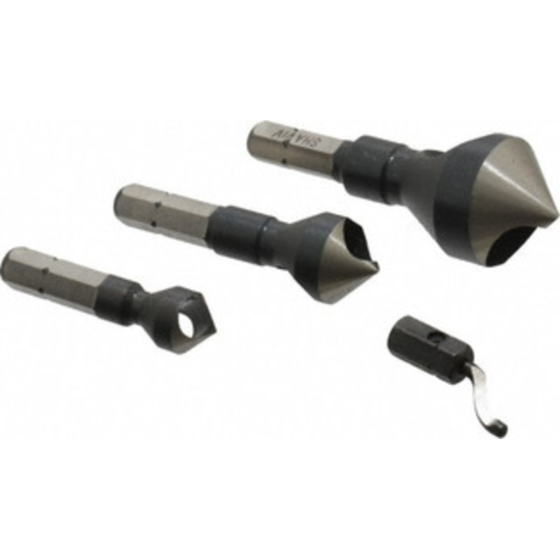Vargus 4 Piece, 5/16 to 13/16 Head Diam, Single End Countersink Set 1/4 Shank Diam, High Speed Steel 154-00032 – 72333420